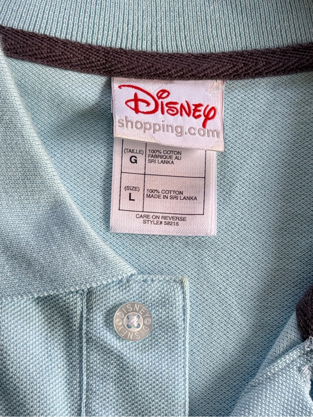 Disney Light Blue Mens Polo Contrast Trim and Embroidered Buzz Lightyear | Large - Picture 4 of 5
